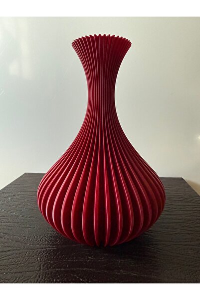 Arthesia 3D Modern Kırmızı Dekoratif Yapay Çiçek Vazosu – 22 cm Şık Tasarım 3...