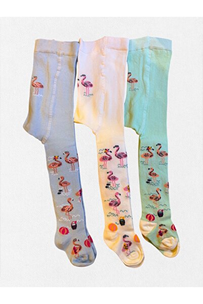 Fil Kids جوارب طويلة للفتيات من القطن المغسول باللون الأخضر والأبيض والأزرق ب...