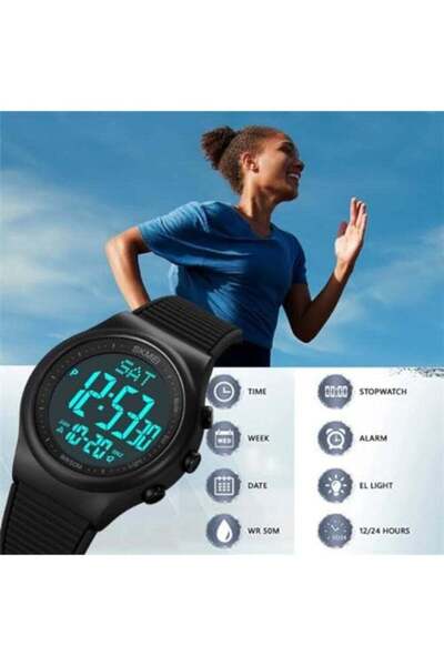 Generic NIBOSI Waterproof Digital Sports Watch - Unisex Multifunction Wristwatch with Rubber Strap