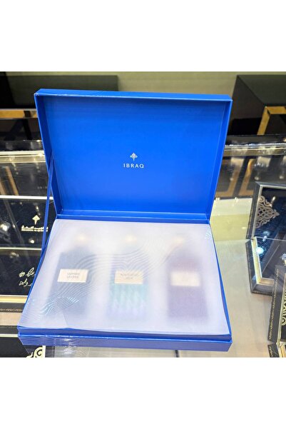 IBRAHIM ALQURASHI IBRAQ Ibrahim Alqurashi - Blue Wish Blue Box (75 mL): · Saphire Leather · Balas Rose · Blue Diamond