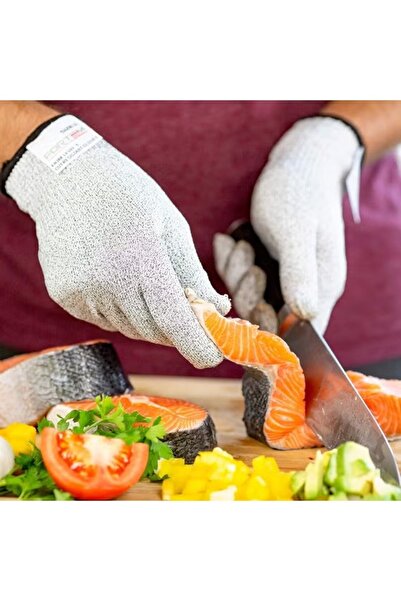 Generic Cut-resistant kitchen gloves, protective gloves for cooking and chopping vegetables, gray color