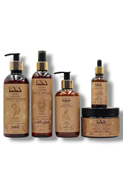 EXA اكسا طقم جوجوبايا وبامبو للعناية بالشعر (5 قطع)