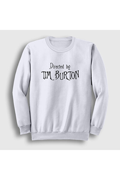 Presmono Unisex White Directed by Tim Burton Gift Director Sweatshirt 585188Tt