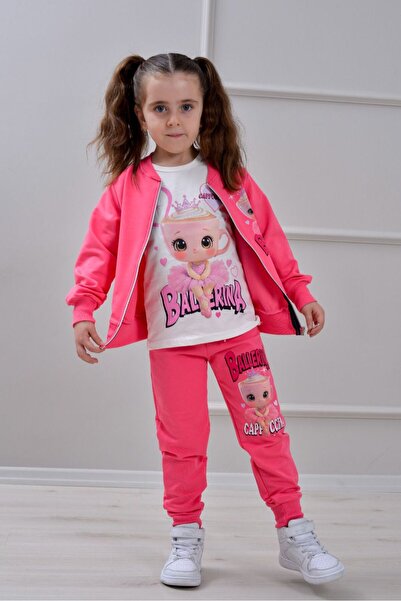 ÖRZİ Kids طقم رياضي للفتيات من MEVSİMLİK مكون من 3 قطع لعمر 3/10 سنوات