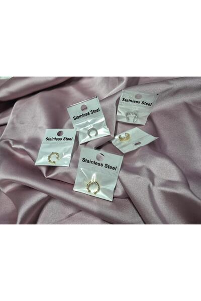 Melkady Aksesuar Melkady 920 - Cartilage Piercing Stainless Steel Earring Set (5 Pieces)