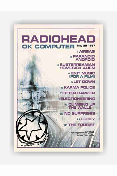 fırsatlar diyarı Radiohead - OK Computer Rock Müzik Kağıt Poster - Çerçevesiz