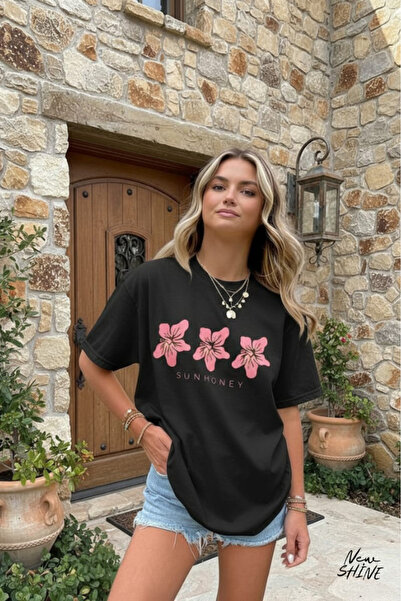New Shine Sunhoney Printed Oversized T-Shirt
