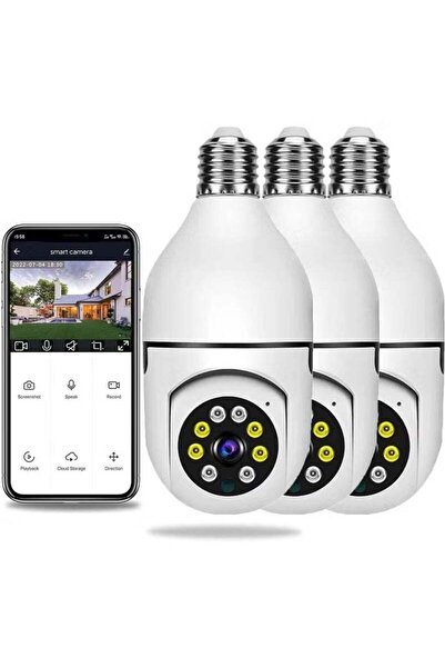 Shopi 3PCS Wireless 1080p Light Bulb WiFi Security Cameras - 360 Degree Night Vision, Cloud & S