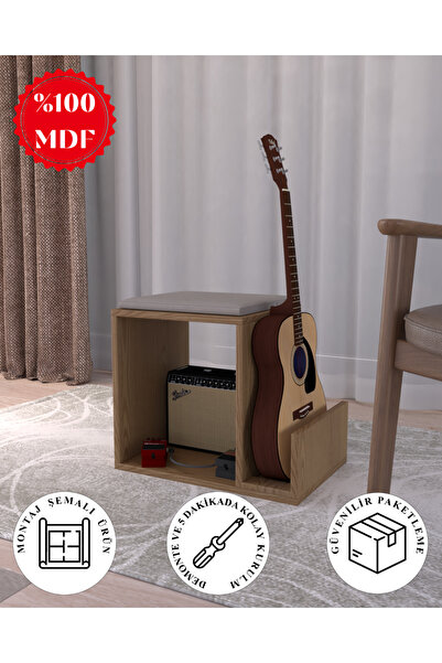 Lemvora Home Design Çok Fonksiyonlu Gitarist Puf ve Enstrüman İstasyonu