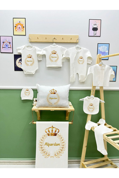 bebek desen Bebekdesen 11'li Isimli Organik Hastane Çıkış Seti