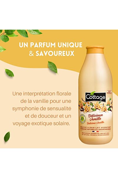 Cottage Moisturizing Bath & Shower Milk - Vanilla, 750 ml