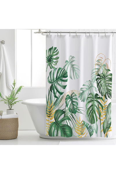 OEM Perdea de duș textilă groasă, opacă, ușor lavabilă, impermeabilă, 200x180...