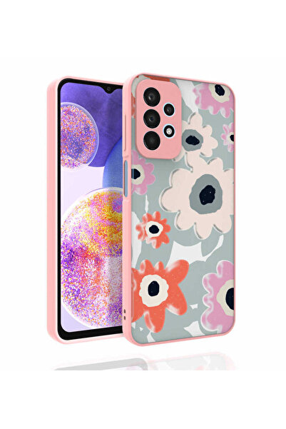 zore غطاء حماية للكاميرا منقوش لهاتف Galaxy A23، غطاء ASMA Nora اللامع - NO5