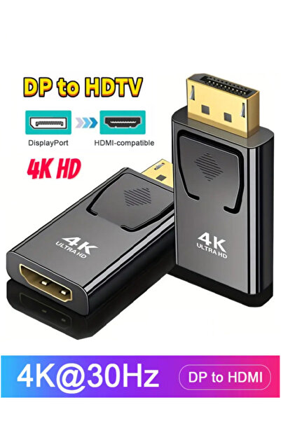 Vwin Displayport to HDMİ Çevirici Aparat 4K 30Hz DP To HDMI Dönüştürücü
