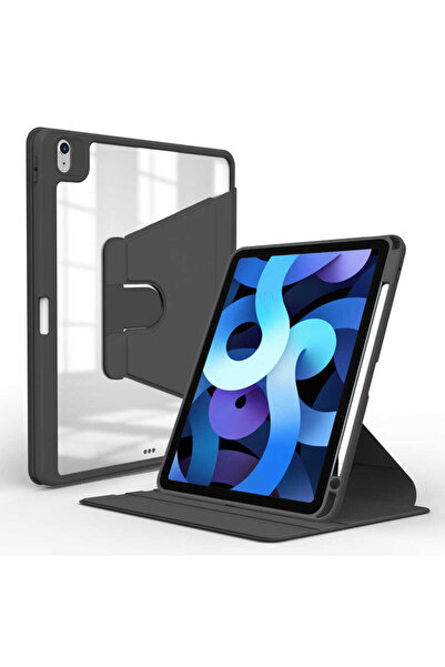 zore iPad 11Th Generation 2025 Case Asma Nayn Rotatable Stand Case - Black