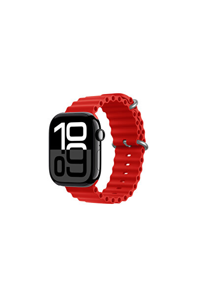 zore ساعة 10 مقاس 46 ملم متوافقة مع حزام السيليكون ASMA KRD-75 - أحمر