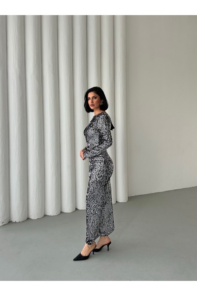 MEECY Rochie cu fundă cu paiete din colecția de Anul Nou