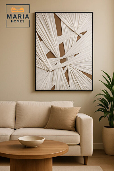 MARIA HOMES لوحة فنية جدارية عصرية بمقاس ١٢٠×٨٠ سم - إطار تجريدي وديكور جداري فاخر لغرفة المعيشة