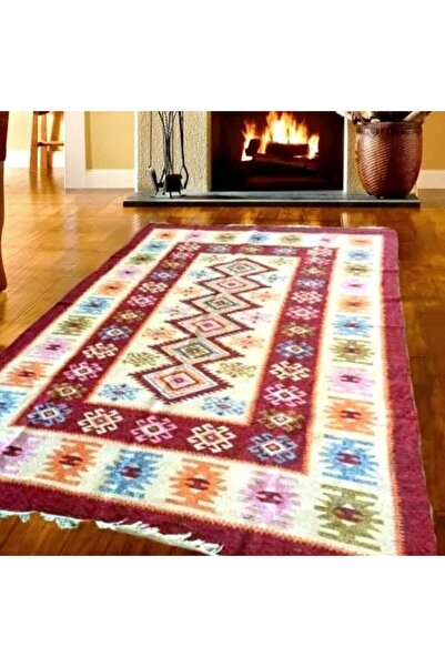 OEM Traditional rug, size 200 x 300 cm, red and cream, ROMB design