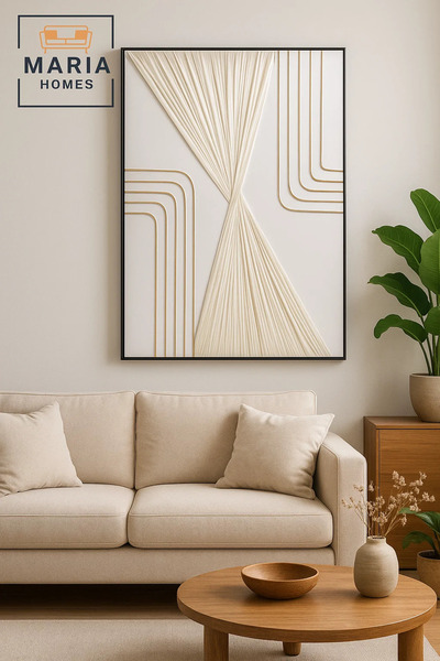 MARIA HOMES Modern Wall Art 150×100 – Abstract Frame & Luxury Geometric Wall ...