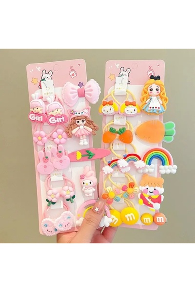 Virago Set de cleme pentru copii model nou 15 bucăți roz