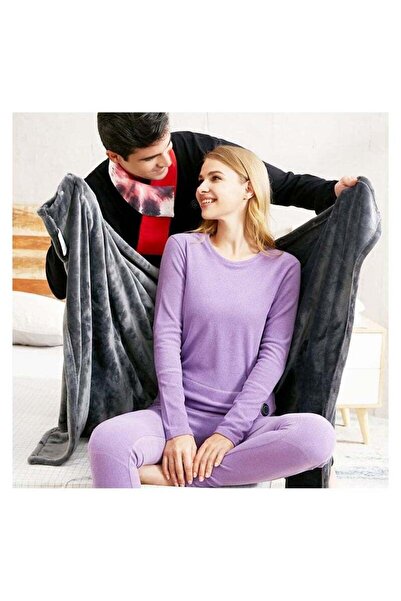 Generic USB Electric Heating Blanket - Gray Flannel, 140x80cm, 3 Heat Settings, Auto Shut-Off