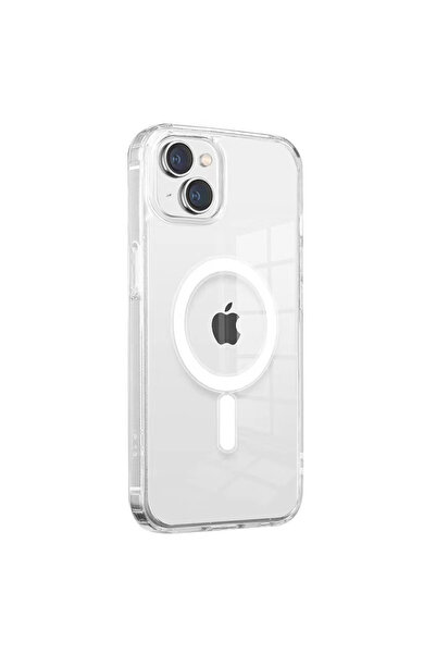 zore iPhone 14 Uyumlu Magsafe Şarj Özellikli Şeffaf Sert PC ASMA Embos Kılıf-...