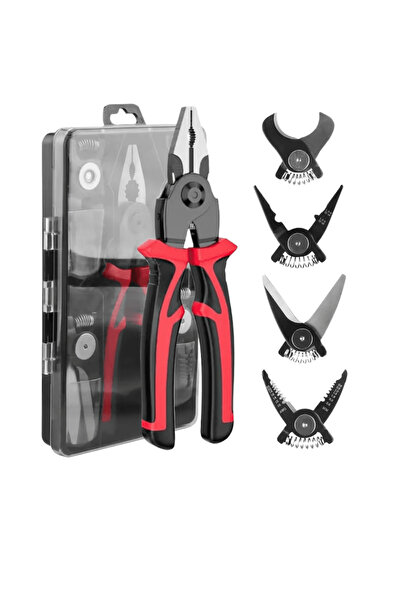 OferteTop Clește Multifuncțional 5-în-1 cu Capete Interschimbabile și Mâner C...