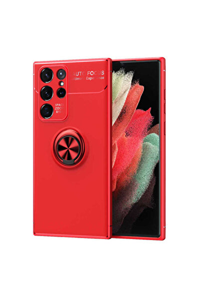 zore حافظة سيليكون متوافقة مع هاتف جالاكسي S22 الترا من جوي كريتيف - أحمر