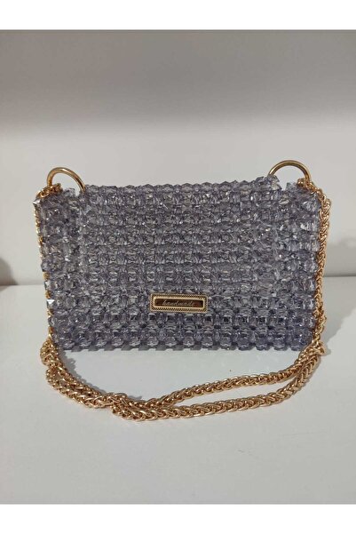 Pixel Handmade Beaded Mini Hand & Shoulder Bag – Light Lilac