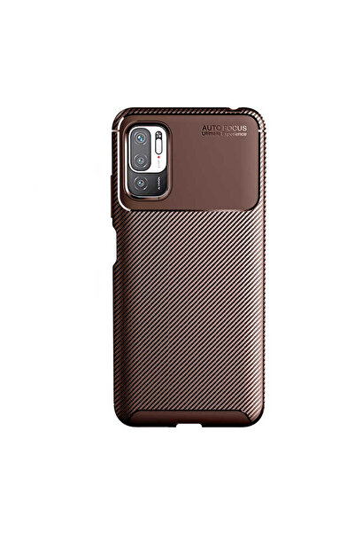 zore Poco M3 Pro Case Asma Black Silicone Cover - Brown
