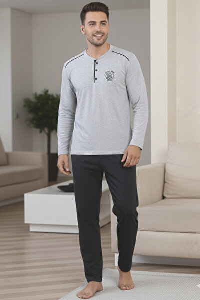 ELİTOL Σετ ανδρικής πιτζάμα από βαμβακερό Soft Touch