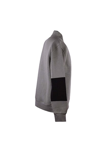 trender Zippered Sleeve Piece Three String Sh Fleece-Lined Khaki Men's Sweatshirt 5741