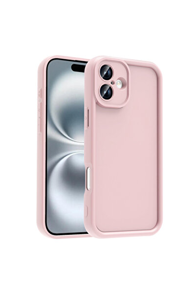 zore iPhone 16 Plus Case Camera Protected Asma Pineapple Cover - Pink