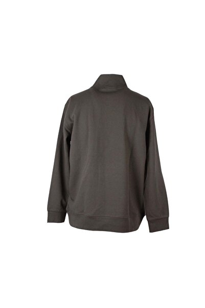 trender Diagonal Half Zipper 3 Thread Khaki Men's Sweatshirt 5470