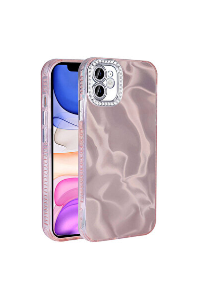 zore غطاء حماية لهاتف آيفون 12 مع وسادة هوائية وتفاصيل حجرية لامعة من إسما إي...