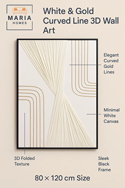 MARIA HOMES Textured Abstract Wall Art Modern Minimalist Decor for Living Room & Office - 80*120CM