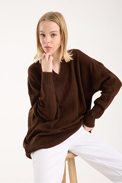 sumoda Yumoş Ip Oversized Women's Sweater Wide Neckline