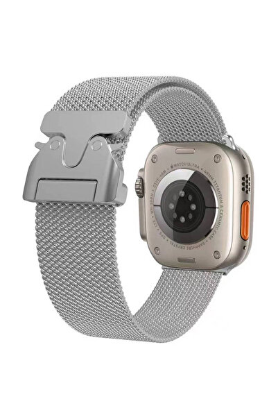 zore Apple Watch 42mm Asma Krd-25 Metal Mesh Band-Silver