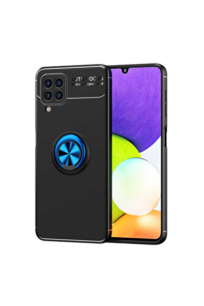 zore Galaxy M32 Case Nxxa Ravel Silicone Cover - Black-Blue