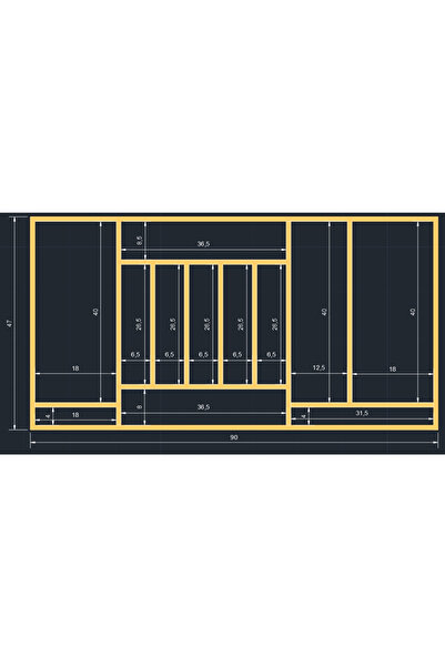 ayfiwood منظم أدوات المائدة والتقديم الخشبي داخل الدرج مقاس 90×47 سم