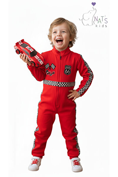 NATS KİDS Işıklı Tarz Erkek Çocuk F1 Yarışçı Kostümü