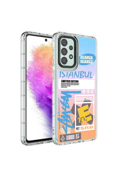zore Galaxy A33 5g Case Camera Protected Colorful Patterned Hard Silicone Asma Horn Cover - No1
