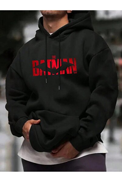 ship master Hanorac unisex negru supradimensionat cu glugă bumbac 100% 3 Thre...