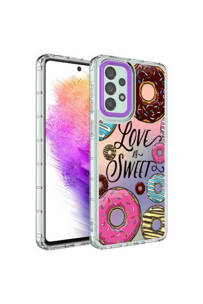 zore Galaxy A33 5g Case Camera Protected Colorful Patterned Hard Silicone Asma Horn Cover - No11