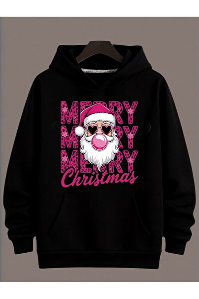 ArtYus Unisex Long Sleeve Transfer Merry Christmas Christmas Printed Plus Size Crew Neck Sweatshirt