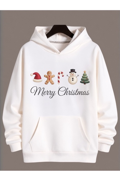ArtYus Unisex Long Sleeve Transfer Merry Christmas Christmas Printed Plus Size Crew Neck Sweatshirt