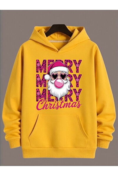 ArtYus Unisex Long Sleeve Transfer Merry Christmas Christmas Printed Plus Size Crew Neck Sweatshirt