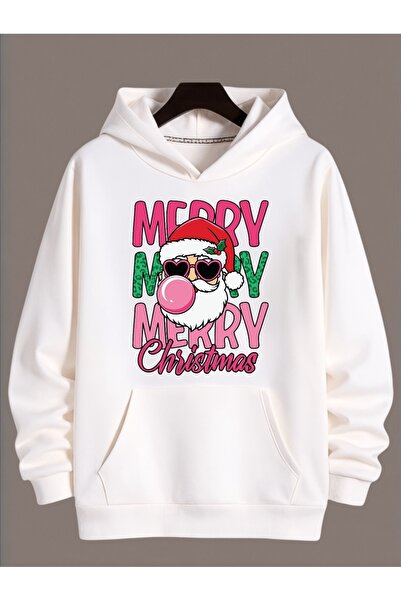 ArtYus Unisex Long Sleeve Transfer Merry Christmas Christmas Printed Plus Size Crew Neck Sweatshirt