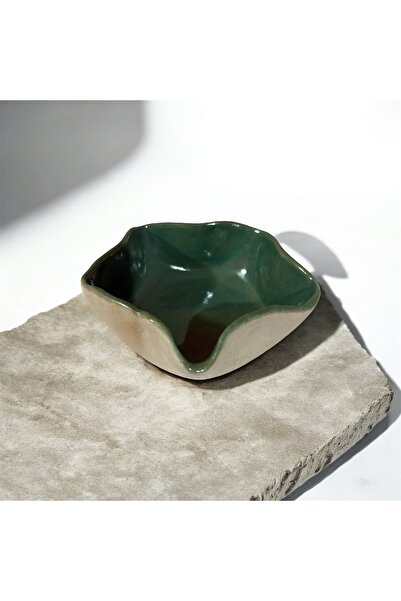 HAB TRADE وعاء ماتشا سيراميك عضوي مصنوع يدويًا - طلاء أخضر، وعاء لمراسم الشاي اليابانية